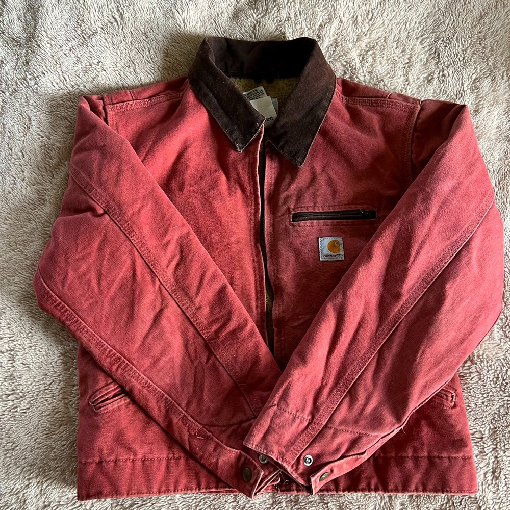 Carhartt womens coat coral and brown